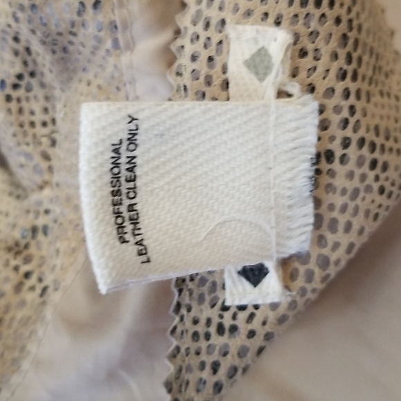 Leather Snakeskin Printed Fitted Zip Up Jacket Size Medium - Picture 7 of 7